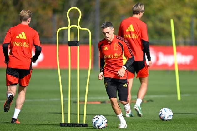 Belgium v Turkey - UEFA Nations League 2026 Media Activities 01 10 2026 TUBIZE, BELGIUM - OCTOBER 01 : Trossard Leandro forward of Belgium pictured during a training session ahead of the UEFA Nations League tournament league phase matchday 3 group A1 match between Belgium and Turkey on October 1, 2026 in Tubize, Belgium, 01 10 2026 Tubize Belgium Copyright: xNicoxVereeckenx