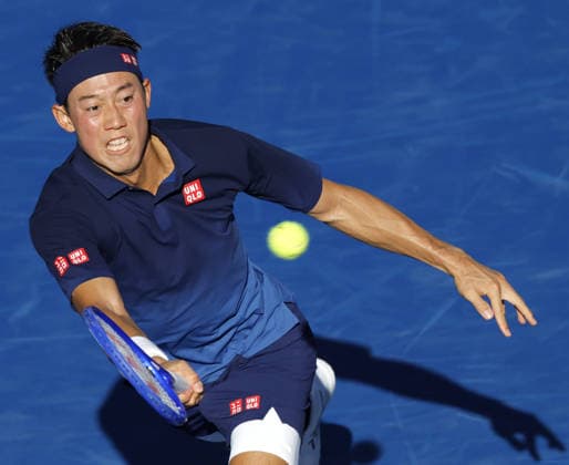 Tennis: Nishikori s final match Japan s former world No. 4 Kei Nishikori competes en route to losing to Frances Tiafoe of the United States in the first round of the final tournament of his tennis career at the Japan Open at Ariake Tennis Park in Tokyo on Oct. 1, 2026. The 36-year-old Nishikori, the first Asian male player to reach a Grand Slam singles final at the 2014 U.S. Open, announced in April 2026 that he would retire at the end of the current season.  A14AA0005629624P