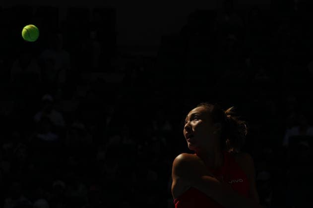 (261001) -- BEIJING, Oct. 1, 2026 -- Zheng Qinwen competes during the women s singles first round match between Zheng Qinwen of China and Shi Han of China at 2026 China Open tennis tournament in Beijing, China, Oct. 1, 2026. ) (SP)CHINA-BEIJING-TENNIS-CHINA OPEN-WOMEN S SINGLES(CN) BaixXuefei