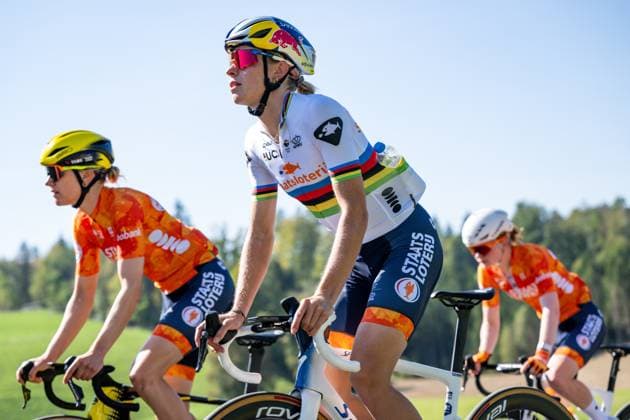 Dutch Demi Vollering is pictured in action during a training before the cycling European Championships, in Ljubljana, Slovenia, Thursday 1 October 2026. The UEC road championships are taking place from 03 to 07 October. DAVIDxPINTENS x188430837x