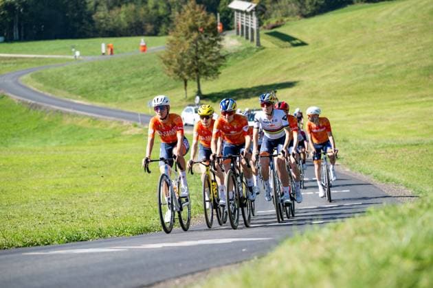 Dutch Demi Vollering is pictured in action during a training before the cycling European Championships, in Ljubljana, Slovenia, Thursday 1 October 2026. The UEC road championships are taking place from 03 to 07 October. DAVIDxPINTENS x188430787x