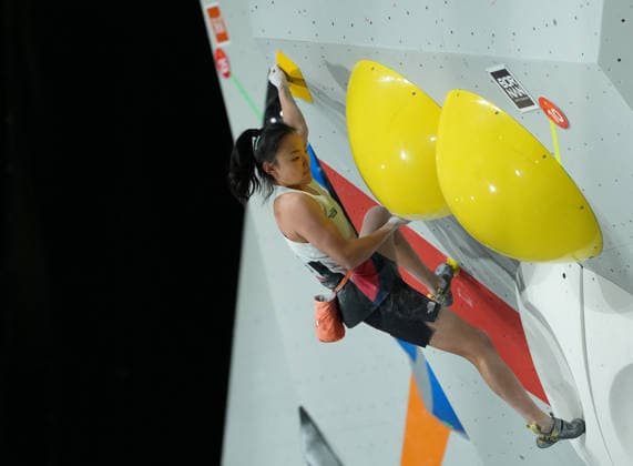 (261001) -- NAGOYA, Oct. 1, 2026 -- Seo Chaehyun of South Korea competes during the women s boulder final of climbing at the 20th Asian Games Aichi-Nagoya 2026 in Nagoya, Japan, Oct. 1, 2026. ) (SP)JAPAN-NAGOYA-ASIAN GAMES-SPORT CLIMBING-WOMEN-BOULDER-FINAL JiaxYuchen