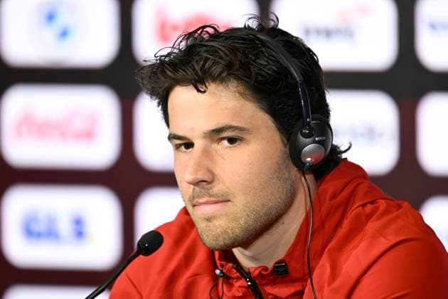 Belgium v Turkey - UEFA Nations League 2026 Media Activities 01 10 2026 TUBIZE, BELGIUM - OCTOBER 01 : Lammens Senne goalkeeper of Belgium talking to the media during a pre-match press conference, PK, Pressekonferenz ahead of the UEFA Nations League tournament league phase matchday 3 group A1 match between Belgium and Turkey on October 1, 2026 in Tubize, Belgium, 01 10 2026 Tubize Belgium Copyright: xNicoxVereeckenx