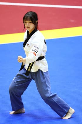 LAO I Ieng (MAC), OCTOBER 1, 2026 - Taekwondo : Womens Individual Poomsae Semifinals Contest at Toyohashi Gymnasium during the Asian Games Aichi-Nagoya 2026 in Aichi, Japan.  aflo_352317197 KenichiroxOganex