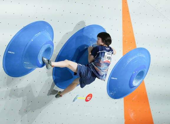 (261001) -- NAGOYA, Oct. 1, 2026 -- Mori Ai of Japan competes during the women s boulder final of climbing at the 20th Asian Games Aichi-Nagoya 2026 in Nagoya, Japan, Oct. 1, 2026. ) (SP)JAPAN-NAGOYA-ASIAN GAMES-SPORT CLIMBING-WOMEN-BOULDER-FINAL JiaxYuchen