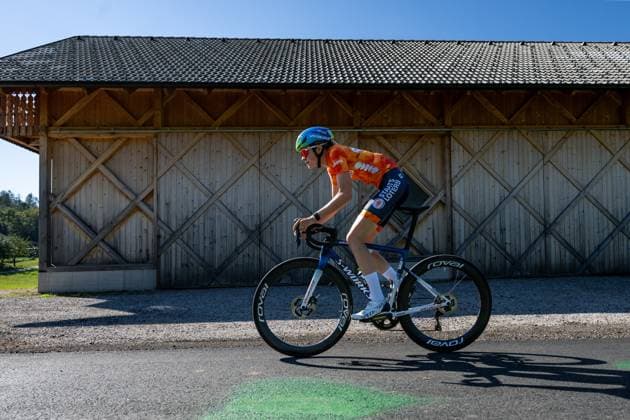 Australian Megan Arens is pictured in action during a training before the cycling European Championships, in Ljubljana, Slovenia, Thursday 1 October 2026. The UEC road championships are taking place from 03 to 07 October. DAVIDxPINTENS x188435029x