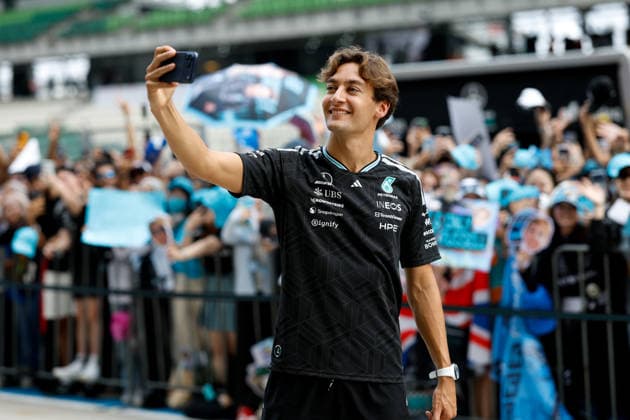RUSSELL, George (GBR), Mercedes AMG F1 Team W17, portrait F1 GP 16 Bahrain 2026 F1 GP 16 Bahrain 2026 F1 GP 16 Bahrain 2026 F1 GP 16 Bahrain 2026 during the 2026 Formula 1 Bahrain Grand Prix in Malaysia, the 16th round of the 2026 Formula One World Championship, held October 2–4, 2026, at the Sepang International Circuit in Sepang, Malaysia. Photo by Jiri Krenek, Active Pictures Malaysia