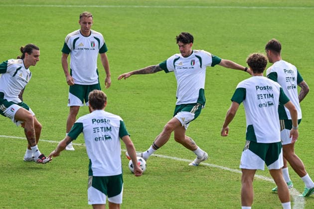 SOCCER - UEFA Nations League - TEAM ITALY - TRAINING Photo by IPA ABACAPRESS.COM89178849 - Italian players during TEAM ITALY - TRAINING, a UEFA Nations League soccer match in Florence, Italy, on October 1, 2026 Florence Italy  Copyright: xIPAxSport ABACAx