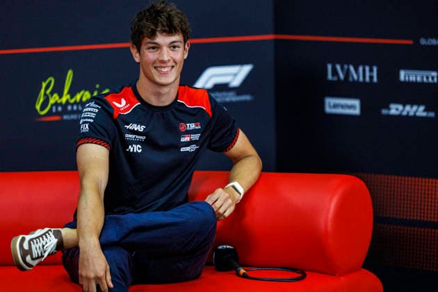 1st October 2026; Sepang IC, Kuala Lumpur, Malaysia; Formula 1, Bahrain Grand Prix, Arrival Day; Oliver Bearman (87) of Great Britain and TGR Haas F1 Team during the press conference, PK, Pressekonferenz at the Bahrain Grand Prix StephenxBlackberry