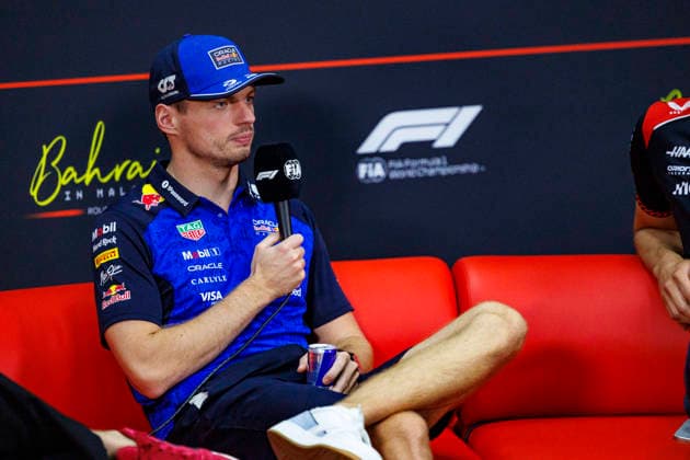 1st October 2026; Sepang IC, Kuala Lumpur, Malaysia; Formula 1, Bahrain Grand Prix, Arrival Day; Max Verstappen (3) of Netherlands and Oracle Red Bull Racing during the press conference, PK, Pressekonferenz at the Bahrain Grand Prix StephenxBlackberry