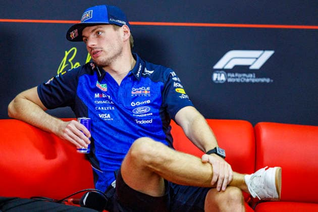 1st October 2026; Sepang IC, Kuala Lumpur, Malaysia; Formula 1, Bahrain Grand Prix, Arrival Day; Max Verstappen (3) of Netherlands and Oracle Red Bull Racing during the press conference, PK, Pressekonferenz at the Bahrain Grand Prix StephenxBlackberry