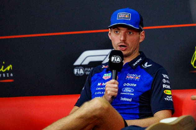 1st October 2026; Sepang IC, Kuala Lumpur, Malaysia; Formula 1, Bahrain Grand Prix, Arrival Day; Max Verstappen (3) of Netherlands and Oracle Red Bull Racing during the press conference, PK, Pressekonferenz at the Bahrain Grand Prix StephenxBlackberry
