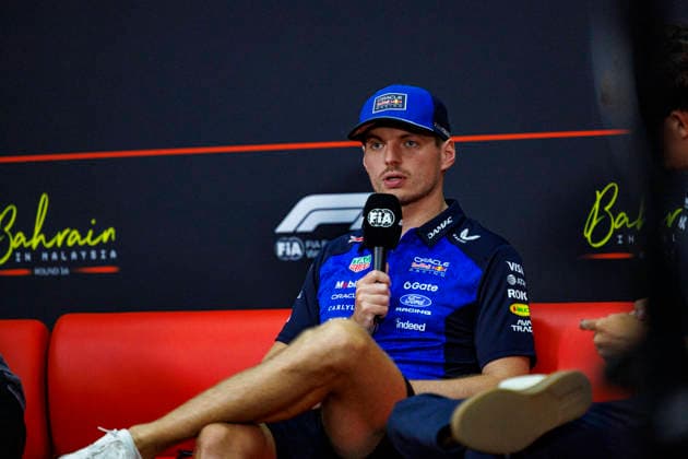 1st October 2026; Sepang IC, Kuala Lumpur, Malaysia; Formula 1, Bahrain Grand Prix, Arrival Day; Max Verstappen (3) of Netherlands and Oracle Red Bull Racing during the press conference, PK, Pressekonferenz at the Bahrain Grand Prix StephenxBlackberry