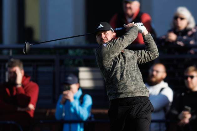 1st October 2026; Carnoustie Golf Links, Carnoustie, Angus, Scotland; DP World Tour Golf, Alfred Dunhill Links Championship, Day 1; Connor Syme of Scotland plays a shot from the tee on the first hole DavidxYoung