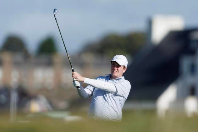 1st October 2026; Carnoustie Golf Links, Carnoustie, Angus, Scotland; DP World Tour Golf, Alfred Dunhill Links Championship, Day 1; Robert Macintyre of Scotland plays a shot from the fairway on the first hole DavidxYoung