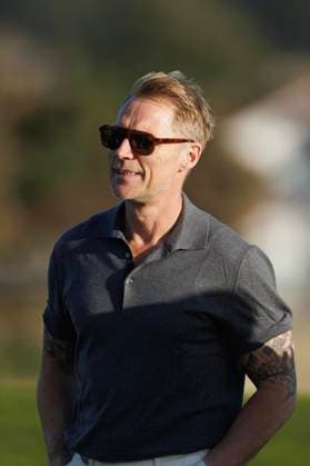 1st October 2026; Carnoustie Golf Links, Carnoustie, Angus, Scotland; DP World Tour Golf, Alfred Dunhill Links Championship, Day 1; Musician Ronan Keating walks down the first hole DavidxYoung