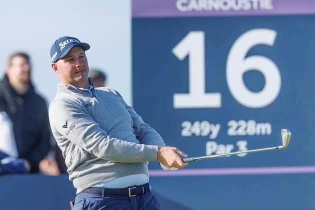 RECORD DATE NOT STATED 1st October 2026; Carnoustie Golf Links, Carnoustie, Angus, Scotland; DP World Tour Golf, Alfred Dunhill Links Championship, Day 1; Sepp Straka of Austria watches the flight of his shot from the tee on the sixteenth hole DavidxYoung