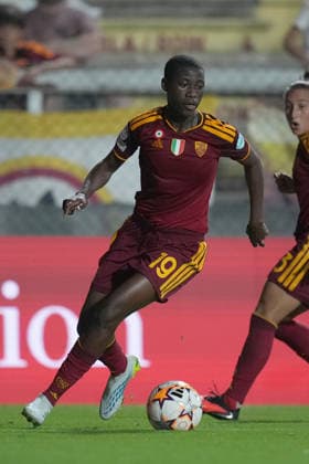 Roma™s Shukurat Oladipo during the Uefa Women™s Champions League soccer match between Roma and Barcellona at the Rome s Tre Fontane stadium, Italy - Wednesday September 30, 2026 - Soccer ( Photo by Alfredo Falcone LaPresse )  Copyright: xAlfredoxFalcone LaPressex
