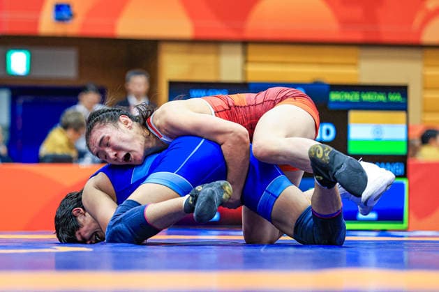 Asian Games, 62 kg Open Weight: Altjin Togtokh (MGL) def. Mansi Mansi (IND) Copyright: xAmirrezaxAliasgarix