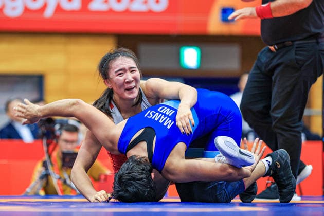 Asian Games, 62 kg Open Weight: Altjin Togtokh (MGL) def. Mansi Mansi (IND) Copyright: xAmirrezaxAliasgarix