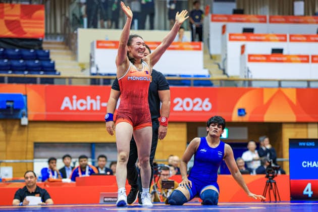 Asian Games, 62 kg Open Weight: Altjin Togtokh (MGL) def. Mansi Mansi (IND) Copyright: xAmirrezaxAliasgarix