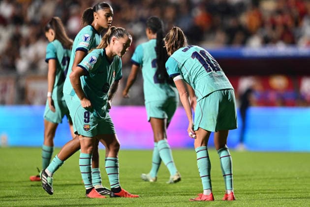 IPA89182100 - Caroline Graham Hansen of F.C. Barcelona celebrates after scoring the goal that made the score 0-4 during Matchday 2 of the 2026 27 UEFA Women s Champions League group stage, a soccer match between A.S. Roma and F.C. Barcelona at Tre Fontane Stadium on September 30, 2026, in Rome, Italy.  Copyright: xDomenicoxCippitelli IPAxSportx xx IPA89182100