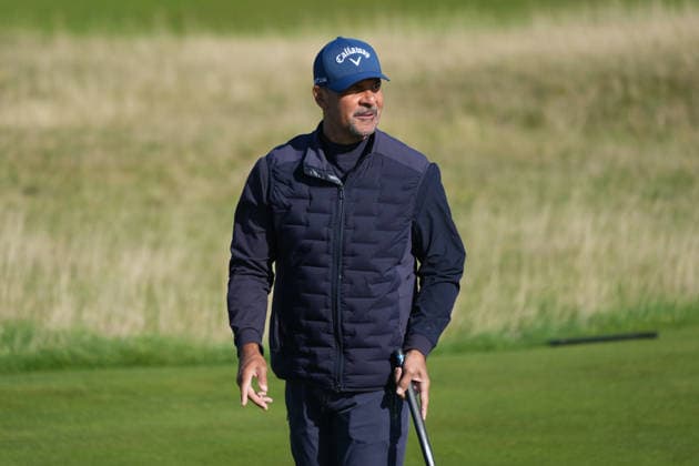 RECORD DATE NOT STATED 1st October 2026; Old Course at St Andrews, Mount Melville, Scotland; DP World Tour Golf, Alfred Dunhill Links Championship, Day 1; Ruud Gullit on the 15th hole AlecxBrown