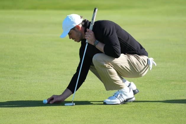RECORD DATE NOT STATED 1st October 2026; Old Course at St Andrews, Mount Melville, Scotland; DP World Tour Golf, Alfred Dunhill Links Championship, Day 1; Gareth Bale lines up a putt on the 15th hole AlecxBrown