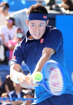 October 1, 2026, Tokyo, Japan - Japan s Kei Nishikori returns the ball against Frances Tiafoe of the United States during the first round match of the Japan Open tennis championship at the Ariake Colosseum in Tokyo on Thursday, October 1, 2026. (photo by Yoshio Tsunoda AFLO) Noxthirdxpartyxsales  aflo_352373646 YoshioxTsunodax