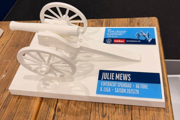 Julie Mews of Eintracht Spandau Receives the Top Scorer Award for Everyone – 6th Division, Munich, October 1, 2026 – Germany vs. Serbia, UEFA Nations League, Matchday 3, Allianz Arena