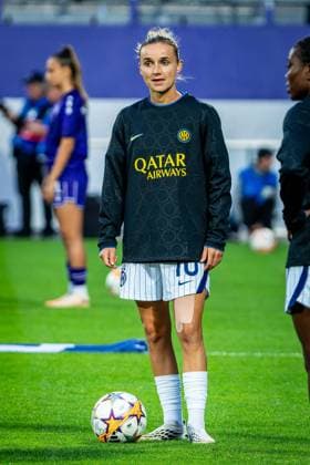 SOCCER - WCL, A.Wien vs Inter VIENNA,AUSTRIA,01.OCT.26 - SOCCER - UEFA Women s Champions League, FK Austria Wien vs FC Internationale Milano. Image shows Lina Magull (Inter) during warm-up.  GEPAxpictures xKevinxHackner