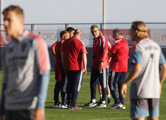 Croatian national football team training Slaven Bilic during training session of the Croatian national football team on the auxiliary pitch at the Rujevica Stadium. October 1, 2026, Rijeka, Croatia.  GoranxKovacic PIXSELL