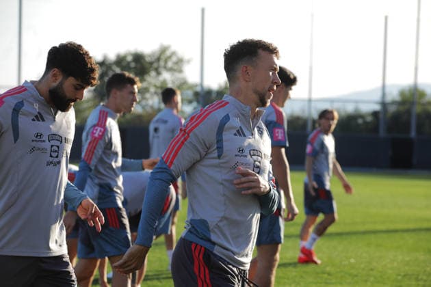Croatian national football team training Josko Gvardiol and Ivan Perisic durin training session of the Croatian national football team on the auxiliary pitch at the Rujevica Stadium. October 1, 2026, Rijeka, Croatia.  GoranxKovacic PIXSELL