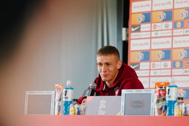 01.10.2026 KEPA, HOTEL BONIFACIO PILKA NOZNA (FOOTBALL) LIGA NARODOW UEFA 2026 - DYWIZJA B OFICJALNA KONFERENCJA I TRENING REPREZENTACJI POLSKI NZ WIKTOR NOWAK FOTO LUKASZ GROCHALA CYFRASPORT NEWSPIX.PL --- newspix.pl Polish football national team, Nationalteam training and press conference, PK, Pressekonferenz in Kepa near Sochocin POLAND OUT! 