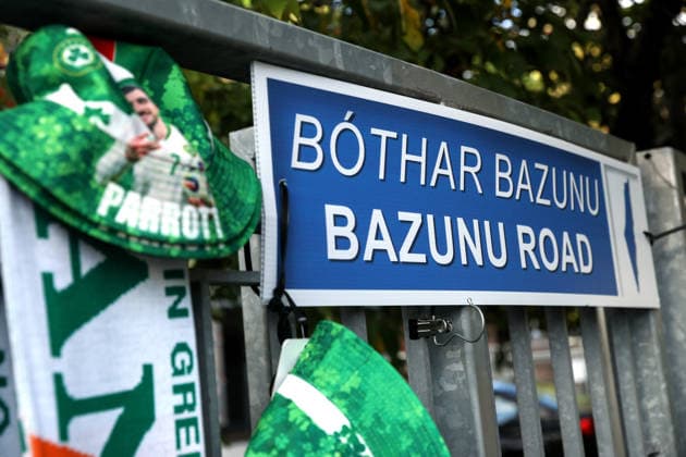 UEFA Nations League Group Stage, Aviva Stadium, Dublin 1 10 2026 Republic of Ireland vs Austria A view of a sign reading ˜Bazunu Road™ ahead of the game A view of a sign reading ˜Bazunu Road™ ahead of the game 1 10 2026  Copyright: xx RDR_7770