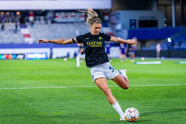 SOCCER - WCL, A.Wien vs Inter VIENNA,AUSTRIA,01.OCT.26 - SOCCER - UEFA Women s Champions League, FK Austria Wien vs FC Internationale Milano. Image shows Michela Cambiaghi (Inter) during warm-up.  GEPAxpictures xKevinxHackner