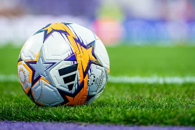 SOCCER - WCL, A.Wien vs Inter VIENNA,AUSTRIA,01.OCT.26 - SOCCER - UEFA Women s Champions League, FK Austria Wien vs FC Internationale Milano. Image shows a feature of a match ball of the UEFA Women s Champions League.  GEPAxpictures xKevinxHackner