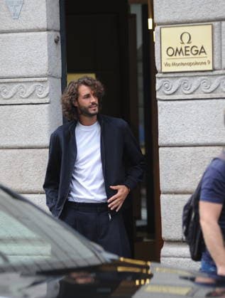 RECORD DATE NOT STATED IPA89184271 - Milan—photo by Mimmo Carriero—Olympic champion Gianmarco Tamberi arrives in the city center and enters the prestigious Omega boutique to buy an extremely expensive watch  Copyright: xx xx 0868338324st