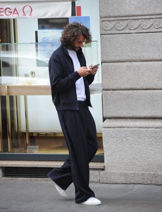RECORD DATE NOT STATED IPA89184292 - Milan—photo by Mimmo Carriero—Olympic champion Gianmarco Tamberi arrives in the city center and enters the prestigious Omega boutique to buy an extremely expensive watch  Copyright: xx xx 0868338331st
