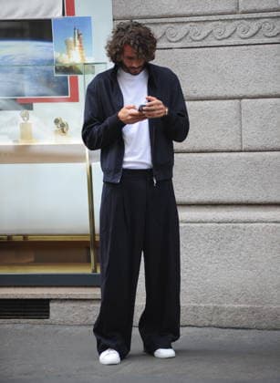 RECORD DATE NOT STATED IPA89184296 - Milan—photo by Mimmo Carriero—Olympic champion Gianmarco Tamberi arrives in the city center and enters the prestigious Omega boutique to buy an extremely expensive watch  Copyright: xx xx 0868338336st