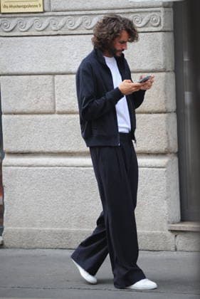 RECORD DATE NOT STATED IPA89184283 - Milan—photo by Mimmo Carriero—Olympic champion Gianmarco Tamberi arrives in the city center and enters the prestigious Omega boutique to buy an extremely expensive watch  Copyright: xx xx 0868338369st