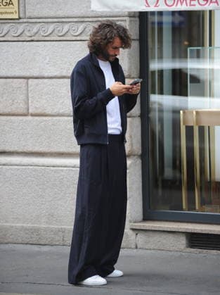 RECORD DATE NOT STATED IPA89184287 - Milan—photo by Mimmo Carriero—Olympic champion Gianmarco Tamberi arrives in the city center and enters the prestigious Omega boutique to buy an extremely expensive watch  Copyright: xx xx 0868338376st