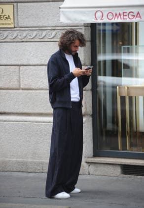 RECORD DATE NOT STATED IPA89184288 - Milan—photo by Mimmo Carriero—Olympic champion Gianmarco Tamberi arrives in the city center and enters the prestigious Omega boutique to buy an extremely expensive watch  Copyright: xx xx 0868338377st