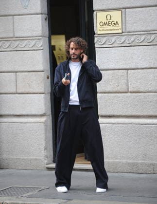 RECORD DATE NOT STATED IPA89184276 - Milan—photo by Mimmo Carriero—Olympic champion Gianmarco Tamberi arrives in the city center and enters the prestigious Omega boutique to buy an extremely expensive watch  Copyright: xx xx 0868338646st