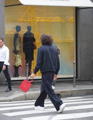 RECORD DATE NOT STATED IPA89184318 - Milan—photo by Mimmo Carriero—Olympic champion Gianmarco Tamberi arrives in the city center and enters the prestigious Omega boutique to buy an extremely expensive watch  Copyright: xx xx 0868338662st