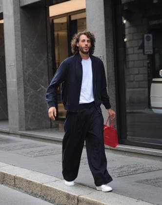RECORD DATE NOT STATED IPA89184322 - Milan—photo by Mimmo Carriero—Olympic champion Gianmarco Tamberi arrives in the city center and enters the prestigious Omega boutique to buy an extremely expensive watch  Copyright: xx xx 0868338668st