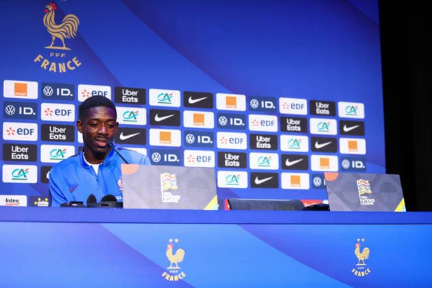 October 1, 2026, Saint-Denis, Ile-De-France, France: OUSMANE DEMBELE of France during the press conference, PK, Pressekonferenz a day ahead of the UEFA Nations League 2026 27 groupe stage matchday 3 of 6 between FRANCE and ITALY at the Stade de France in Saint-Denis, France. Soccer 2026: Nations League: France : Italy  - ZUMAc179 20261001_zep_c179_006 Copyright: xMickaelxChavetx