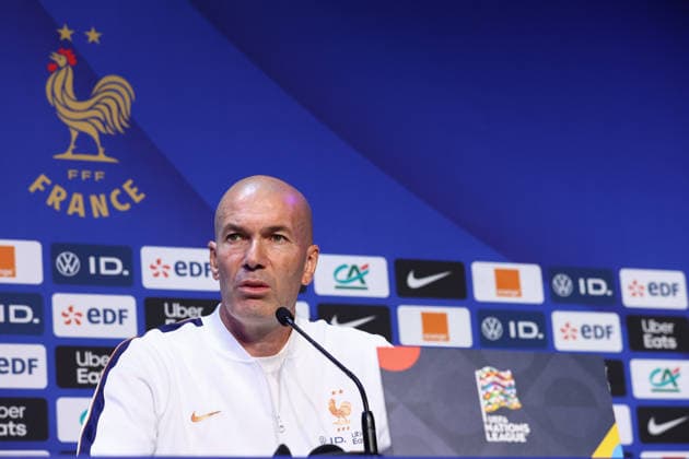 October 1, 2026, Saint-Denis, Ile-De-France, France: Head coach ZINEDINE ZIDANE of France answers journalists questions during the press conference, PK, Pressekonferenz a day ahead of the UEFA Nations League 2026 27 groupe stage matchday 3 of 6 between FRANCE and ITALY at the Stade de France in Saint-Denis, France. Saint-Denis France - ZUMAc179 20261001_zep_c179_026 Copyright: xMickaelxChavetx