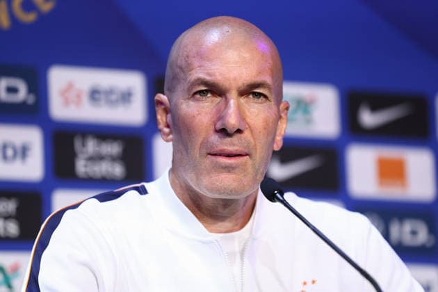 October 1, 2026, Saint-Denis, Ile-De-France, France: Head coach ZINEDINE ZIDANE of France during the press conference, PK, Pressekonferenz a day ahead of the UEFA Nations League 2026 27 groupe stage matchday 3 of 6 between FRANCE and ITALY at the Stade de France in Saint-Denis, France. Saint-Denis France - ZUMAc179 20261001_zep_c179_028 Copyright: xMickaelxChavetx