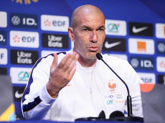 October 1, 2026, Saint-Denis, Ile-De-France, France: Head coach ZINEDINE ZIDANE of France during the press conference, PK, Pressekonferenz a day ahead of the UEFA Nations League 2026 27 groupe stage matchday 3 of 6 between FRANCE and ITALY at the Stade de France in Saint-Denis, France. Saint-Denis France - ZUMAc179 20261001_zep_c179_029 Copyright: xMickaelxChavetx